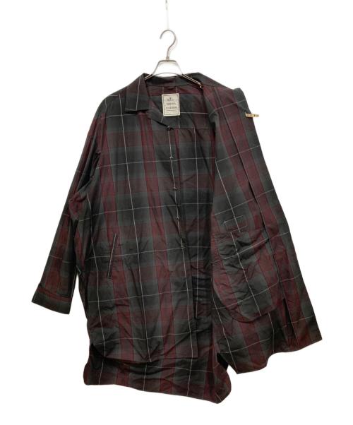 Maison MIHARA YASUHIRO（メゾン ミハラ ヤスヒロ）Maison MIHARA YASUHIRO (メゾン ミハラ ヤスヒロ) ロングシャツ グレー×レッド サイズ:48の古着・服飾アイテム