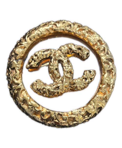 CHANEL（シャネル）CHANEL (シャネル) 溶岩ココマークサークルブローチ ゴールドの古着・服飾アイテム