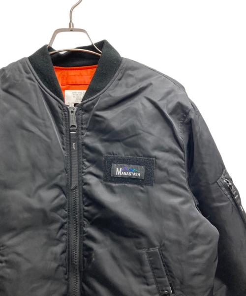 Manastash（マナスタッシュ）Manastash (マナスタッシュ) AVIREX (アヴィレックス) MA-1ジャケット ブラック サイズ:Lの古着・服飾アイテム