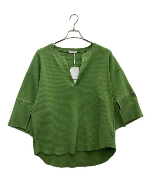 CLANE（クラネ）CLANE (クラネ) COLOR STITCH HEAVY RIB TOPS グリーン サイズ:SIZE2 未使用品の古着・服飾アイテム