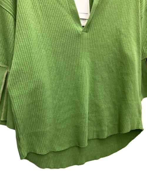 CLANE（クラネ）CLANE (クラネ) COLOR STITCH HEAVY RIB TOPS グリーン サイズ:SIZE2 未使用品の古着・服飾アイテム