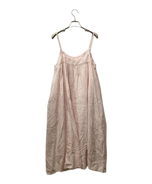 nest Robe（ネストローブ）nest Robe (ネストローブ) リネンキャミワンピース ピンク サイズ:Fの古着・服飾アイテム