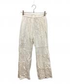 TODAYFULトゥデイフル）の古着「Patchwork Lace Pants/パッチワークレースパンツ」｜ホワイト