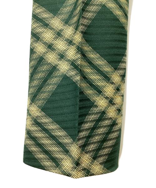 BURBERRY（バーバリー）BURBERRY (バーバリー) チェック テーラードパンツ グリーン サイズ:46の古着・服飾アイテム