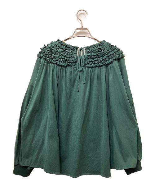 rosy monster（ロージーモンスター）rosy monster (ロージーモンスター) ミニフリル プルオーバー ブラウス グリーン サイズ:Fの古着・服飾アイテム