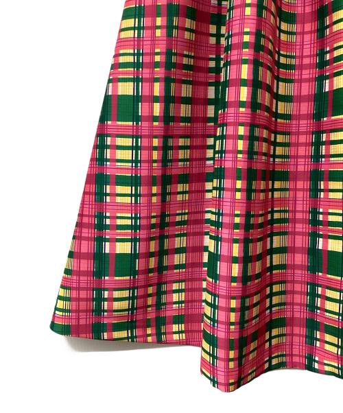 TSURU by MARIKO OIKAWA（ツルバイマリコオイカワ）TSURU by MARIKO OIKAWA (ツルバイマリコオイカワ) チェックスカート ピンク×グリーン サイズ:36 未使用品の古着・服飾アイテム