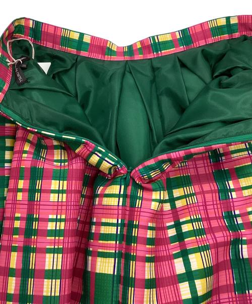 TSURU by MARIKO OIKAWA（ツルバイマリコオイカワ）TSURU by MARIKO OIKAWA (ツルバイマリコオイカワ) チェックスカート ピンク×グリーン サイズ:36 未使用品の古着・服飾アイテム