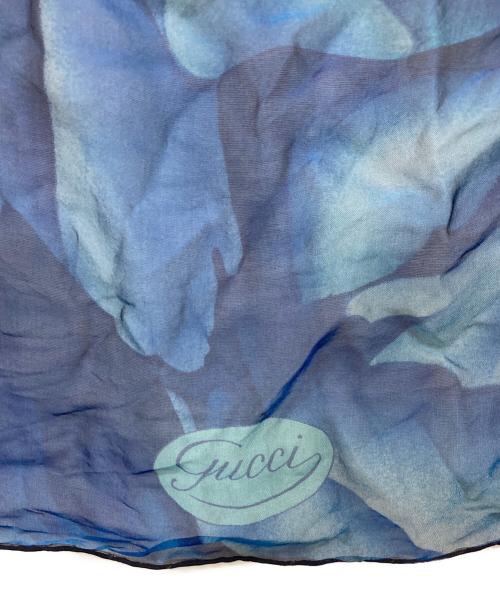 GUCCI（グッチ）GUCCI (グッチ) シルクスカーフ ブルーの古着・服飾アイテム