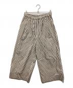 journal standard luxeジャーナルスタンダード ラックス）の古着「バフストライプ タックイージーパンツ」｜ナチュラル×ブラック