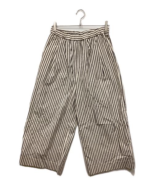 journal standard luxe（ジャーナルスタンダード ラックス）journal standard luxe (ジャーナルスタンダード リュクス) バフストライプ タックイージーパンツ ナチュラル×ブラック サイズ:Freeの古着・服飾アイテム