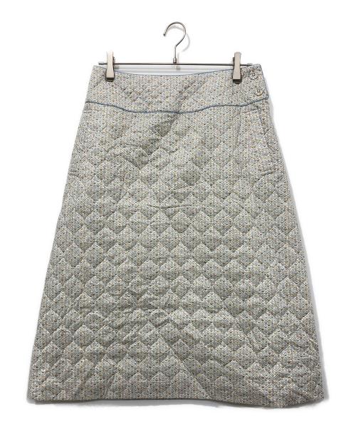 mina perhonen（ミナ ペルホネン）mina perhonen (ミナ ペルホネン) キルティングスカート ホワイト サイズ:42の古着・服飾アイテム