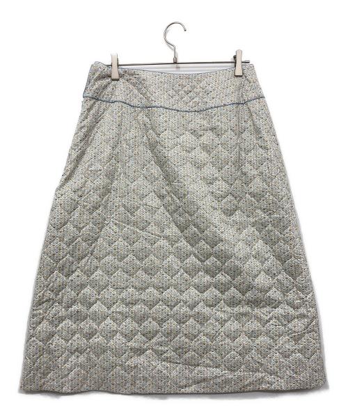 mina perhonen（ミナ ペルホネン）mina perhonen (ミナ ペルホネン) キルティングスカート ホワイト サイズ:42の古着・服飾アイテム