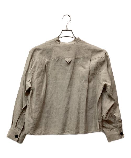 MARGARET HOWELL（マーガレットハウエル）MARGARET HOWELL (マーガレットハウエル) リネンカラーレスシャツ ナチュラル サイズ:3の古着・服飾アイテム