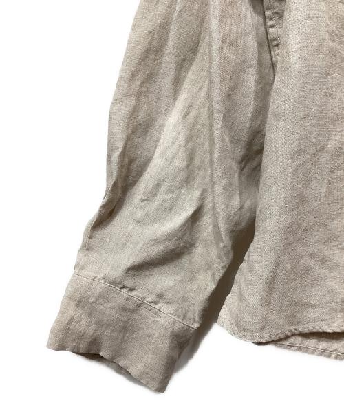 MARGARET HOWELL（マーガレットハウエル）MARGARET HOWELL (マーガレットハウエル) リネンカラーレスシャツ ナチュラル サイズ:3の古着・服飾アイテム