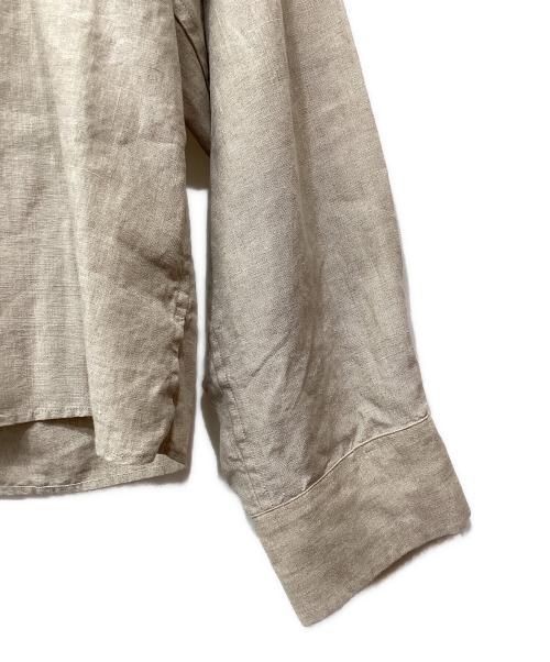 MARGARET HOWELL（マーガレットハウエル）MARGARET HOWELL (マーガレットハウエル) リネンカラーレスシャツ ナチュラル サイズ:3の古着・服飾アイテム