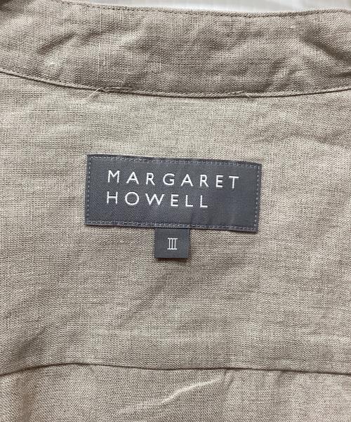 MARGARET HOWELL（マーガレットハウエル）MARGARET HOWELL (マーガレットハウエル) リネンカラーレスシャツ ナチュラル サイズ:3の古着・服飾アイテム