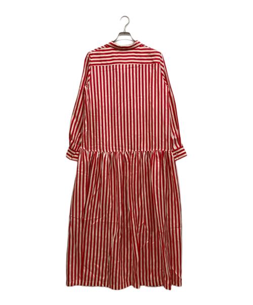 MaxMara（マックスマーラ）MaxMara (マックスマーラ) ストライプマキシドレス レッド サイズ:42の古着・服飾アイテム