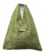 MM6 Maison Margielaエムエムシックスメゾンマルジェラ）の古着「ミディアム トライアングル フェイクファー ジャパニーズ トートバッグ」｜グリーン
