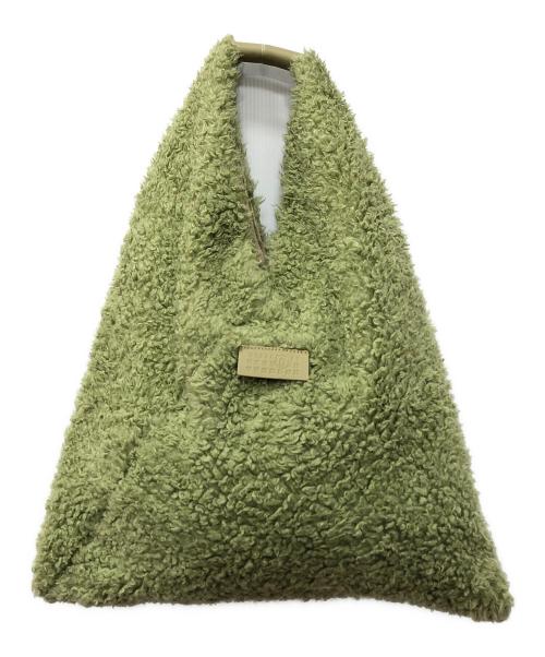 MM6 Maison Margiela（エムエムシックスメゾンマルジェラ）MM6 Maison Margiela (エムエムシックスメゾンマルジェラ) ミディアム トライアングル フェイクファー ジャパニーズ トートバッグ グリーンの古着・服飾アイテム