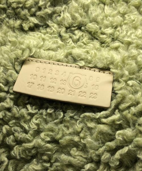 MM6 Maison Margiela（エムエムシックスメゾンマルジェラ）MM6 Maison Margiela (エムエムシックスメゾンマルジェラ) ミディアム トライアングル フェイクファー ジャパニーズ トートバッグ グリーンの古着・服飾アイテム