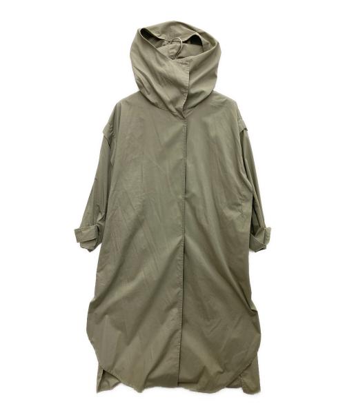 FRAY ID（フレイ アイディー）FRAY ID (フレイ アイディー) フーディータックロングコート カーキの古着・服飾アイテム