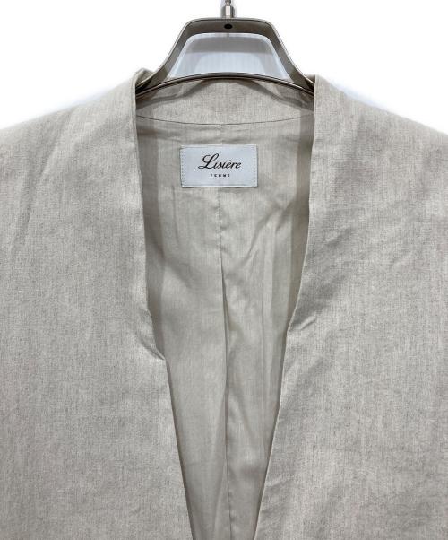 Lisiere（リジェール）Lisiere (リジェール) Stretch Linen No collar Jacket ベージュ サイズ:Freeの古着・服飾アイテム