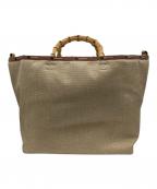 LeSportsacレスポートサック）の古着「LG BAMBOO RAFFIA TOTE」｜ベージュ