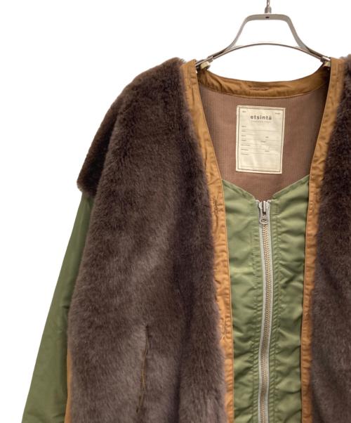 etsinta（エシンタ）etsinta (エシンタ) ファー切替ジャケット カーキ サイズ:ONEの古着・服飾アイテム