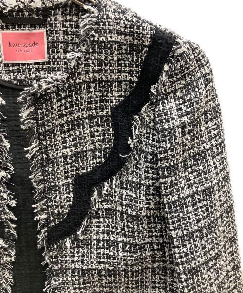 Kate Spade（ケイトスペード）Kate Spade (ケイトスペード) ツイードジャケット ブラック サイズ:SIZE 4の古着・服飾アイテム