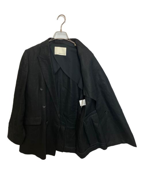 uncrave（アンクレイヴ）uncrave (アンクレイヴ) ヘリンボーン リネン ジャケット ブラック サイズ:1の古着・服飾アイテム