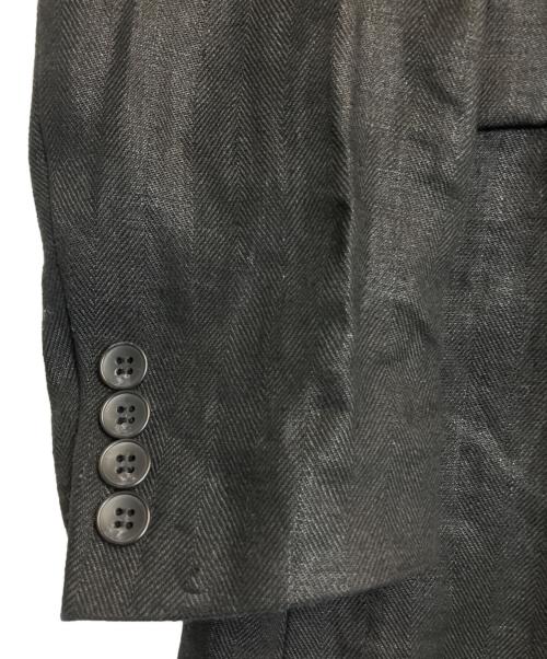 uncrave（アンクレイヴ）uncrave (アンクレイヴ) ヘリンボーン リネン ジャケット ブラック サイズ:1の古着・服飾アイテム