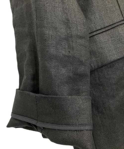 uncrave（アンクレイヴ）uncrave (アンクレイヴ) ヘリンボーン リネン ジャケット ブラック サイズ:1の古着・服飾アイテム