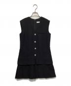HER LIP TOハーリップトゥ）の古着「Tweed Pleated Mini Dress」｜ブラック