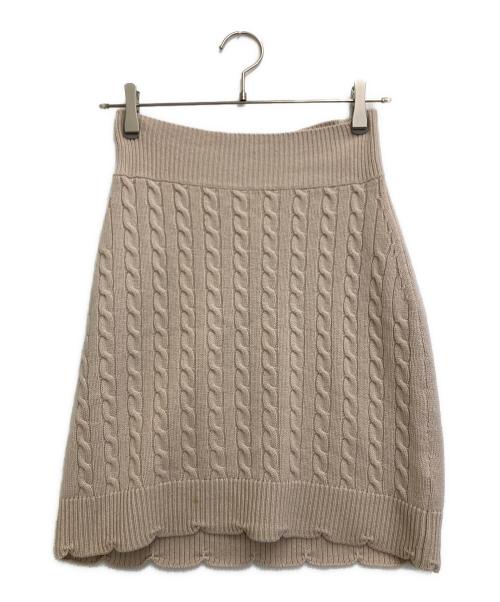 patou（パトゥ）Patou (パトゥ) メリノウール ケーブルニット スカート ベージュ サイズ:Sの古着・服飾アイテム