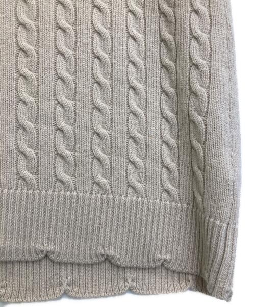 patou（パトゥ）Patou (パトゥ) メリノウール ケーブルニット スカート ベージュ サイズ:Sの古着・服飾アイテム