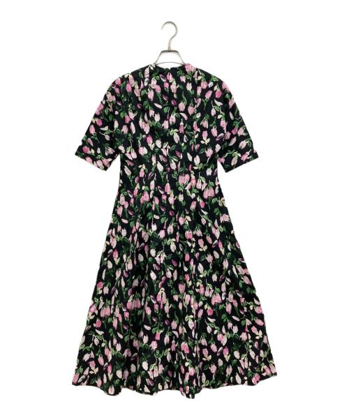 MARNI（マルニ）MARNI (マルニ) ネックリボンプリントワンピース ブラック サイズ:38の古着・服飾アイテム