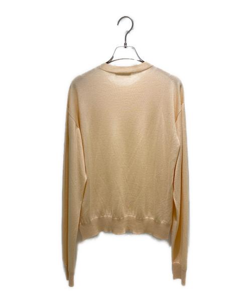 JIL SANDER（ジルサンダー）JIL SANDER (ジルサンダー) カシミヤシルク混クルーネックニット オレンジ サイズ:34の古着・服飾アイテム