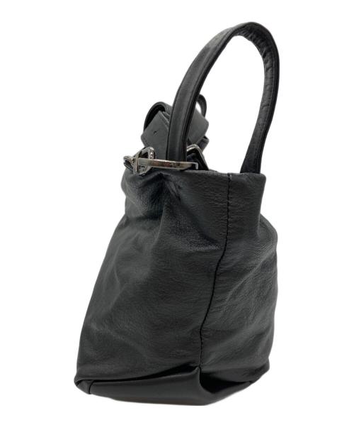 discord Yohji Yamamoto（ディスコード ヨウジヤマモト）discord Yohji Yamamoto (ディスコード ヨウジヤマモト) レザーショルダーバッグ　TULIPS ブラックの古着・服飾アイテム