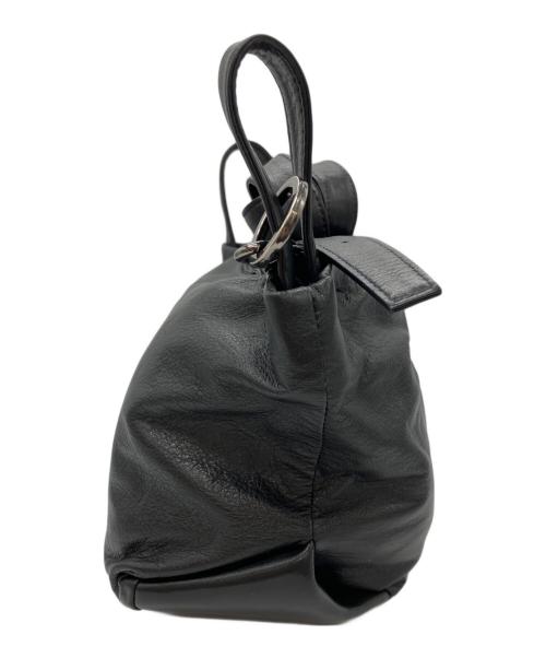 discord Yohji Yamamoto（ディスコード ヨウジヤマモト）discord Yohji Yamamoto (ディスコード ヨウジヤマモト) レザーショルダーバッグ　TULIPS ブラックの古着・服飾アイテム