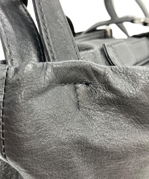 discord Yohji Yamamoto（ディスコード ヨウジヤマモト）discord Yohji Yamamoto (ディスコード ヨウジヤマモト) レザーショルダーバッグ　TULIPS ブラックの古着・服飾アイテム