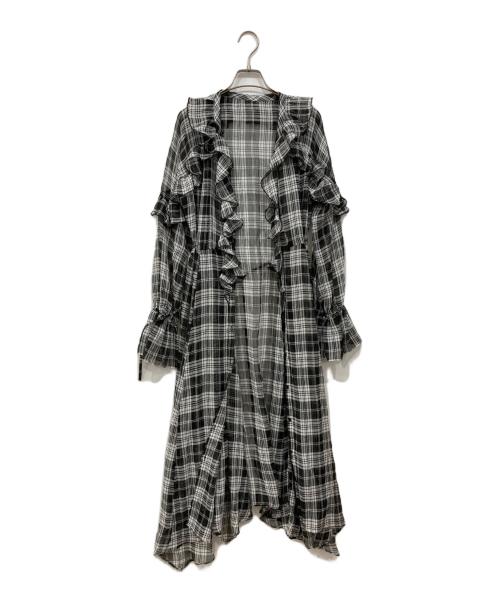 Lily Brown（リリーブラウン）Lily Brown (リリーブラウン) シアーボリュームフリルワンピース ブラック サイズ:Freeの古着・服飾アイテム