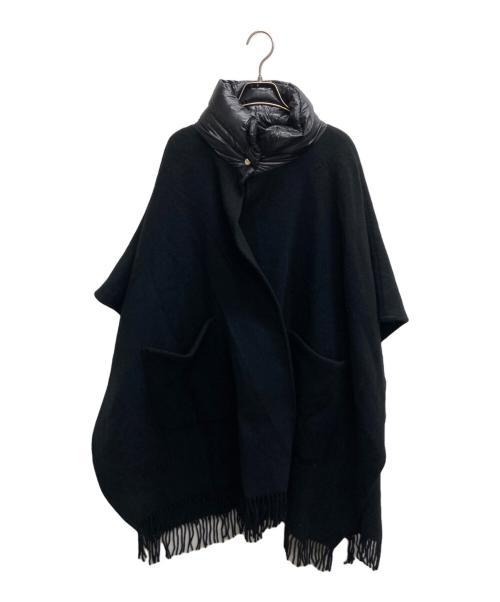 HERNO Resort（ヘルノリゾート）HERNO RESORT (ヘルノリゾート) カシミヤウール スタンドカラー ケープコート ブラック サイズ:フリーサイズの古着・服飾アイテム