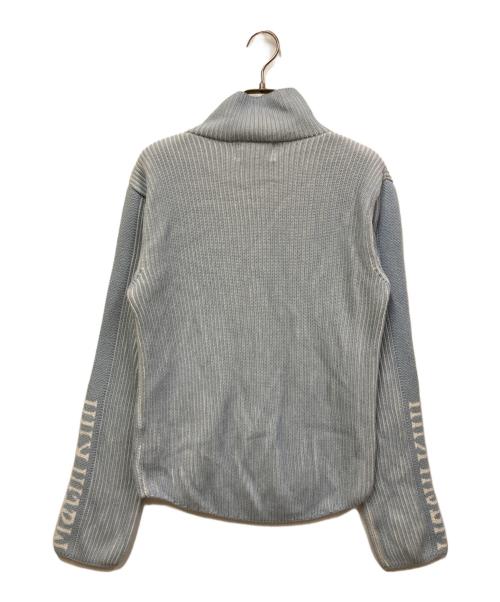 Matin Kim（マーティン・キム）matin kim (マーティン・キム) SLEEVE POINT ZIP UP CARDIGAN ブルー サイズ:SIZE Freeの古着・服飾アイテム