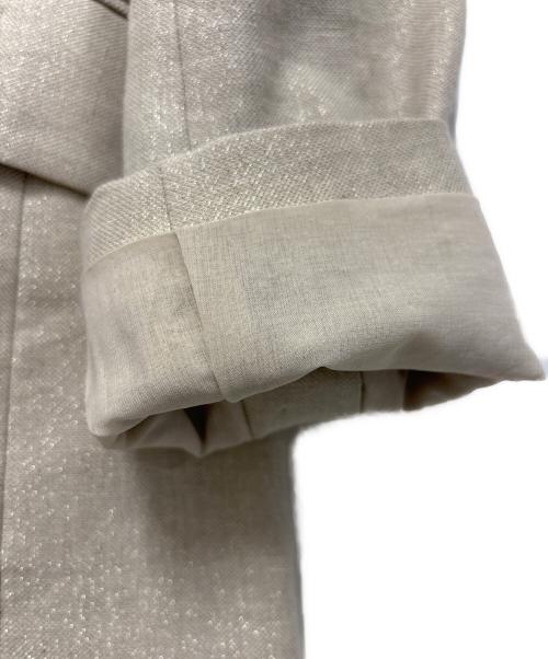 Audrey and John Wad（オードリーアンドジョンワッド）Audrey and John Wad (オードリーアンドジョンワッド) ラメ糸ツイルピークドラペルジャケット ベージュ サイズ:M 未使用品の古着・服飾アイテム