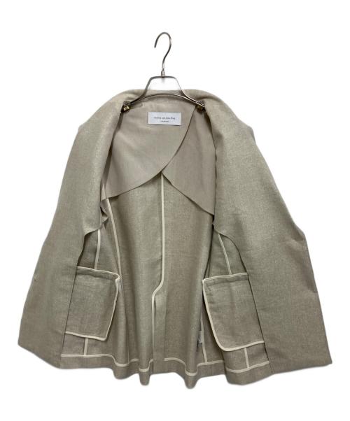 Audrey and John Wad（オードリーアンドジョンワッド）Audrey and John Wad (オードリーアンドジョンワッド) ラメ糸ツイルピークドラペルジャケット ベージュ サイズ:M 未使用品の古着・服飾アイテム