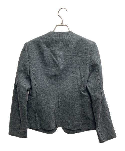 Decade BEIGE（ディケイドベイジ）DECADE BEIGE (ディケイドベイジ) CORBYノーカラージャケット グレー サイズ:30の古着・服飾アイテム