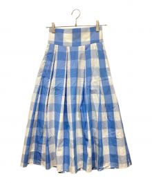 SEVEN TEN by MIHO KAWAHITO（セブン テン バイ ミホ カワヒト）の古着「ハイウエストスカート」｜スカイブルー