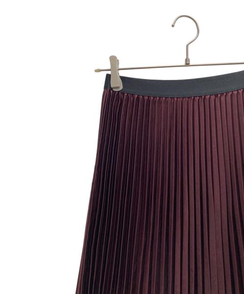 08sircus（ゼロエイトサーカス）08sircus (ゼロエイトサーカス) サテンプリーツスカート ボルドーの古着・服飾アイテム