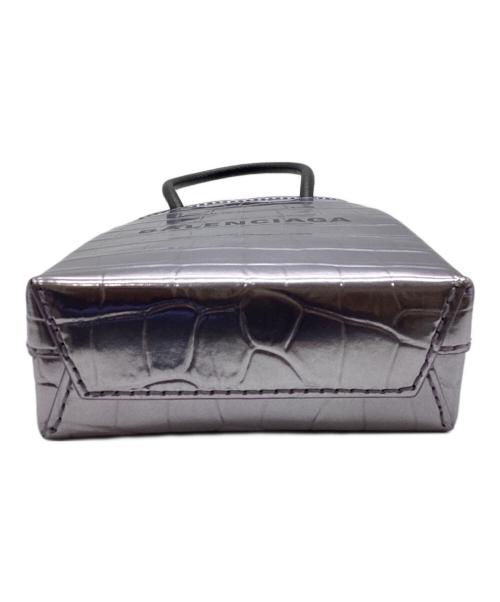 BALENCIAGA（バレンシアガ）BALENCIAGA (バレンシアガ) クロコ型押しショッピング フォンホルダーバッグ パープルの古着・服飾アイテム