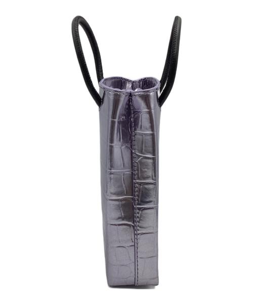 BALENCIAGA（バレンシアガ）BALENCIAGA (バレンシアガ) クロコ型押しショッピング フォンホルダーバッグ パープルの古着・服飾アイテム